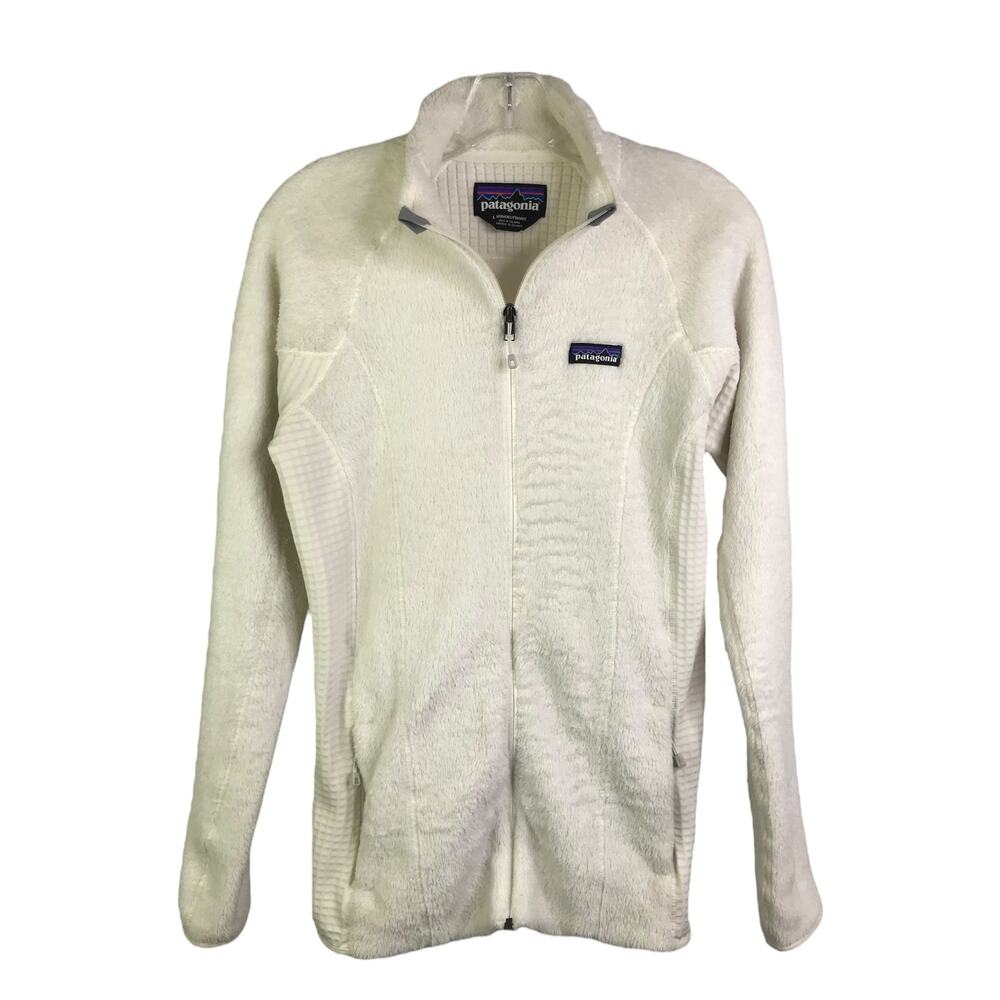 Patagonia Jacket Women L Off White Sherpa Fleece Polartec Thermal Pro Activewear